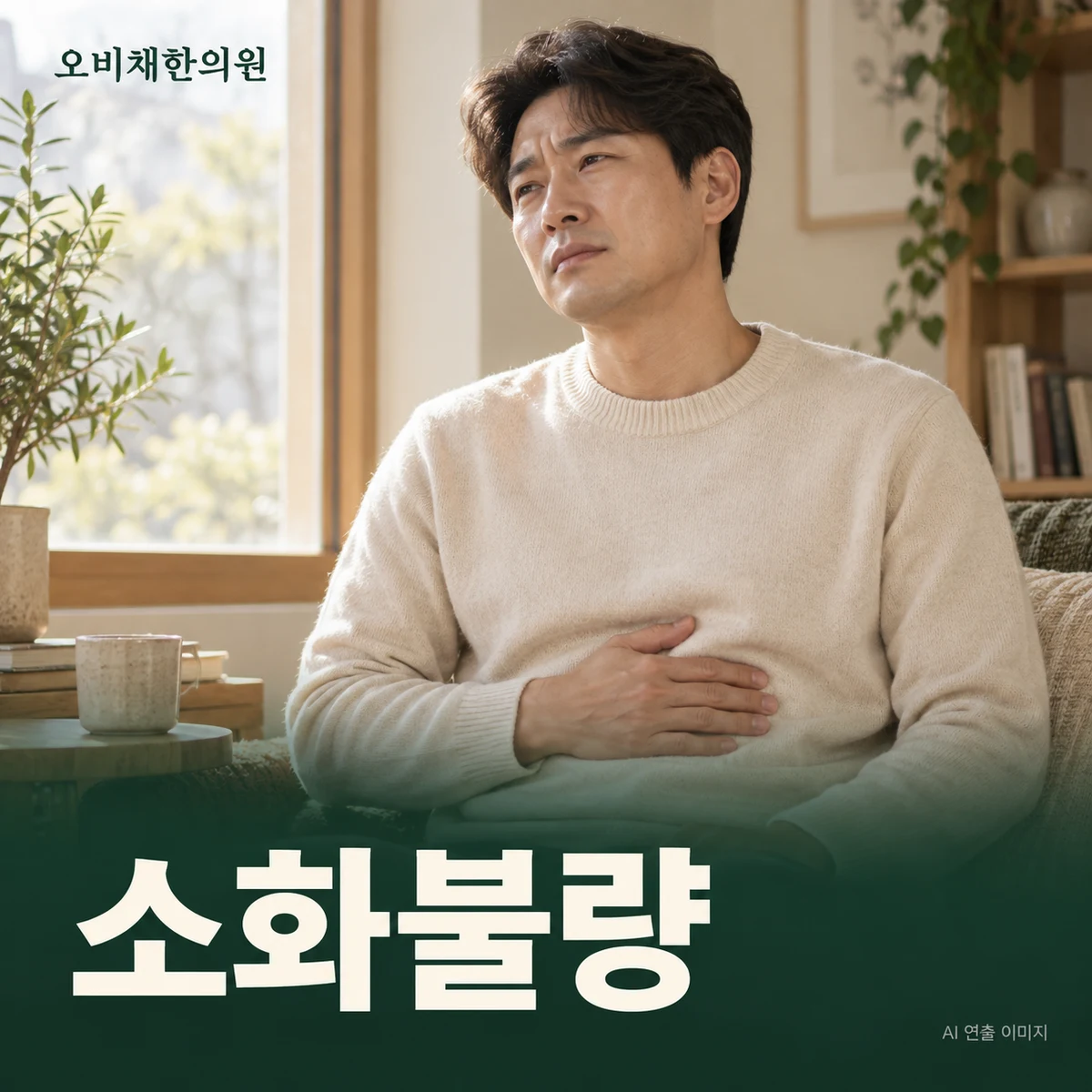 소화불량 진료 안내 · AI 연출 이미지