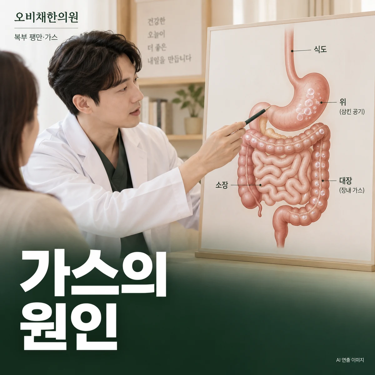 목동 복부팽만·가스 원인과 구분 · 삼킨 공기와 음식 발효