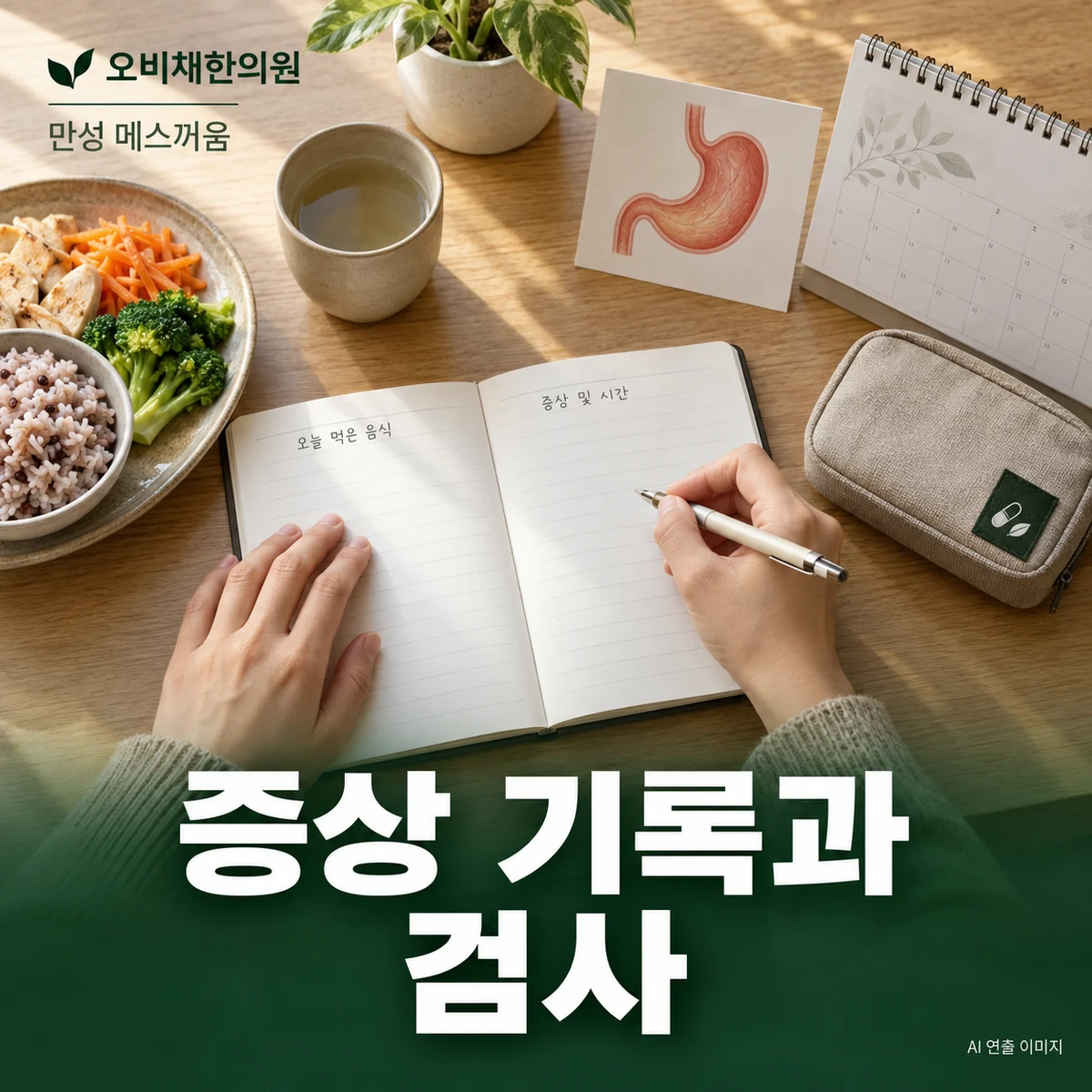 목동 만성 메스꺼움 진찰·검사 · 음식·약·증상 시간표