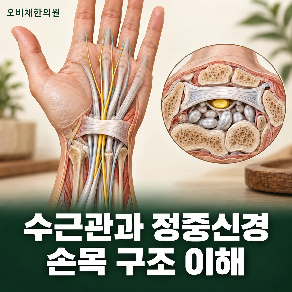 목동 수근관증후군 원인과 구분 · 수근관과 정중신경