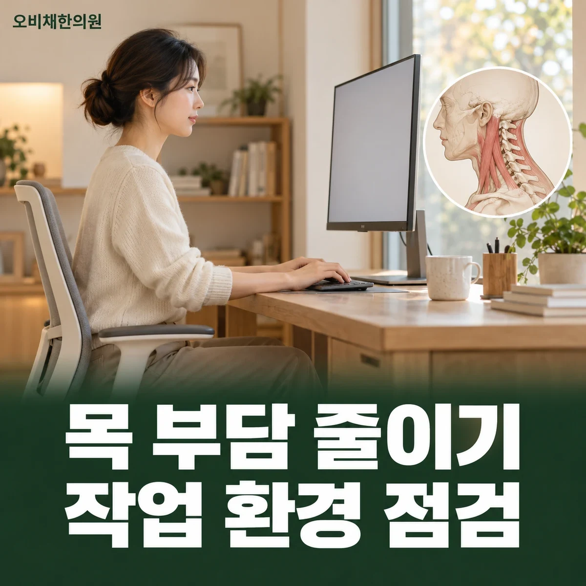 목동 경추성 팔통증 생활관리 · 목과 팔 작업 부담 나누기