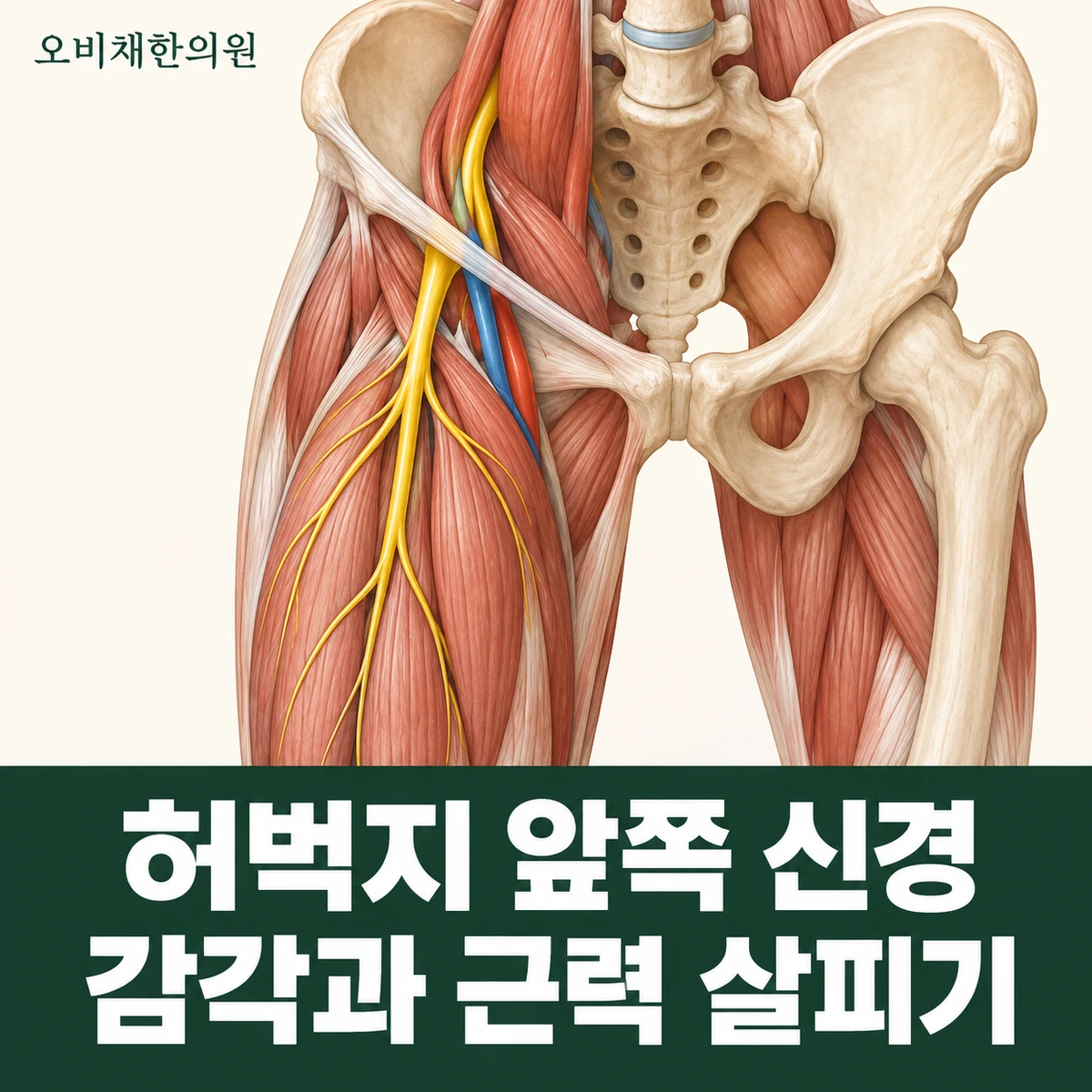 목동 대퇴신경통 원인과 구분 · 대퇴신경 경로와 기능