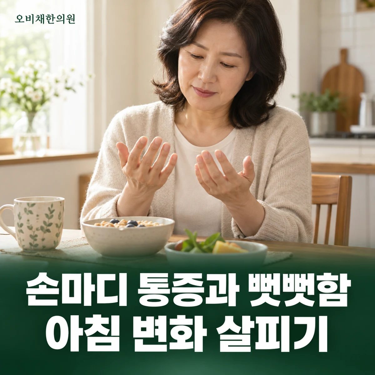 목동 손가락관절통증 증상 · 손마디와 아침 뻣뻣함