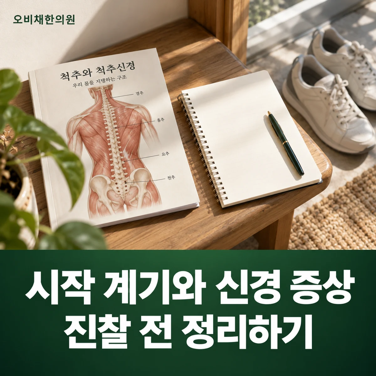 목동 요추염좌 진찰·검사 · 시작 계기와 신경 증상 · 진찰 전 정리하기