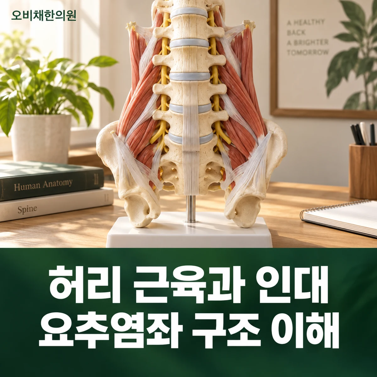 목동 요추염좌 원인과 구분 · 허리 근육과 인대 · 요추염좌 구조 이해