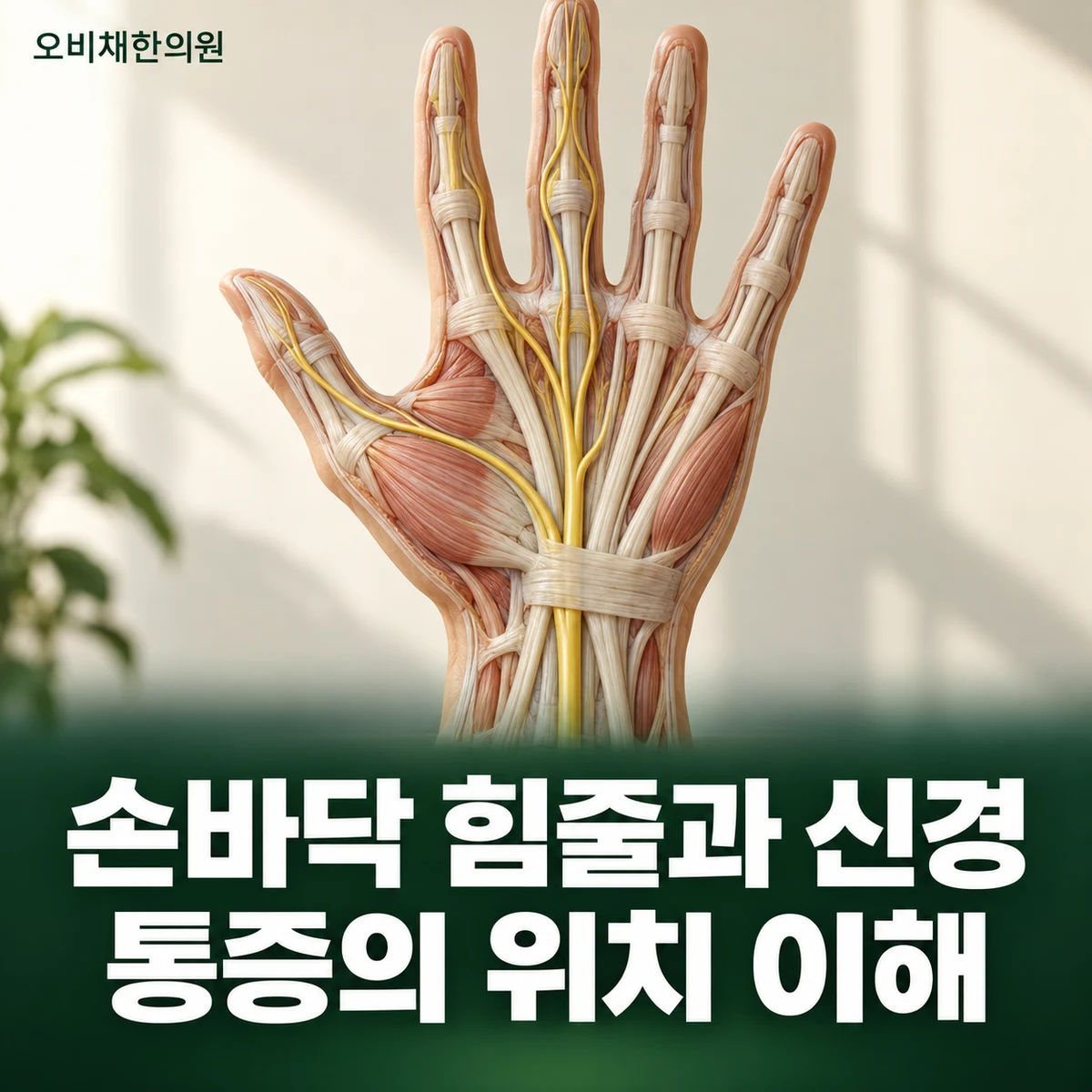 목동 손바닥통증 원인과 구분 · 힘줄과 신경