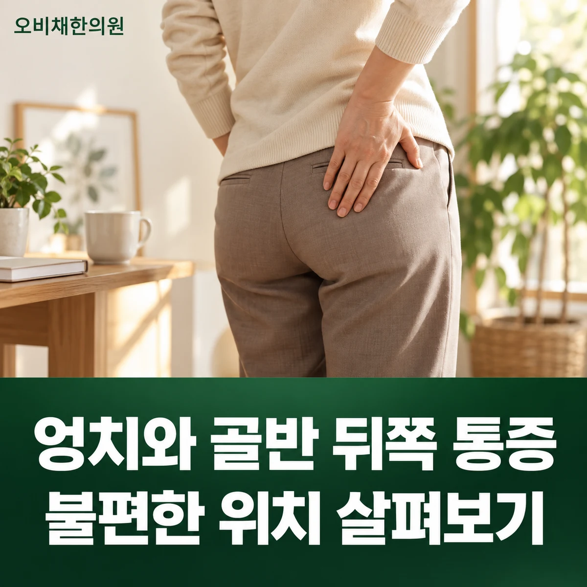 목동 천장관절증후군 증상 · 엉치와 골반 뒤쪽 통증 · 불편한 위치 살펴보기